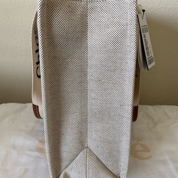 Woody medium leather-trimmed cotton-canvas tote - Picture 12 of 16